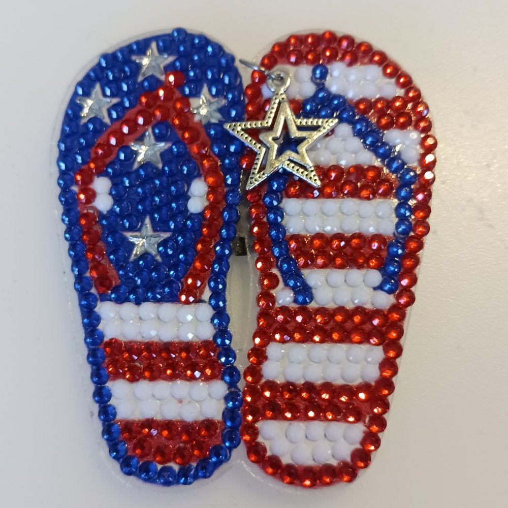 Flip flops magnet with metal star charm